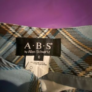 ABS by Allen Schwartz Blue Woven Plaid Skirt.